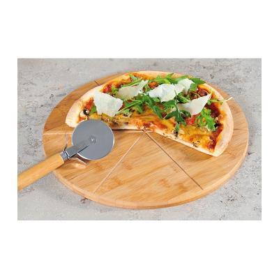 Plateau à pizza en bambou avec roulette à pizza - Repas convivial