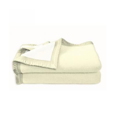 Couverture Aubisque en laine woolmark naturelle 240x260 cm blanche