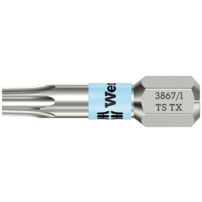 Embout pour vis TORX® 1/4, acier inoxydable avec zone de torsion, 25 mm de long, Dimensions : T 10