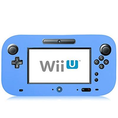 Housse étui protection silicone pour Nintendo Wii U - Anti choc / rayures - Bleu - Straße Game ®