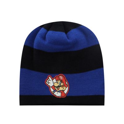Super Mario Bonnet Rayé Nintendo bleu - Taille Taille unique