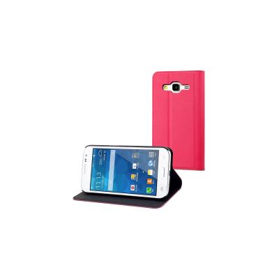 Muvit Customline Wallet Folio - Flip cover voor mobiele telefoon - polyurethaan, polycarbonaat - roze - voor Samsung Galaxy Core Prime