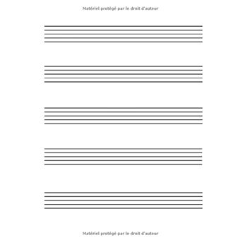 Papier à musique - cahier de musique pour enfant 5 grosses portées