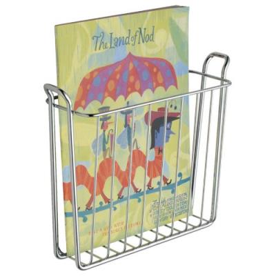 Interdesign classico, porte-magazine et journaux pour salle de bains ou toilettes - support mural, chrome