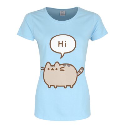 Pusheen T-Shirt Hi-Bye Femme Bleu - Taille XL