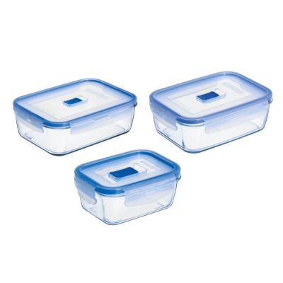 Luminarc 9207686 coffret de 3 boîtes rectangle avec couvercle pure box active verre transparent 18,5 x 14 x 23 cm