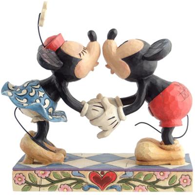 Figurine Mickey et Minnie Bisous à mon Amour