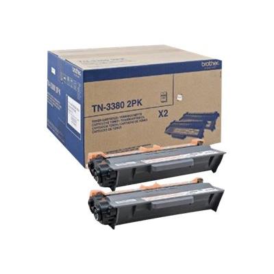 Brother TN3380 2PK - 2 - zwart - origineel - tonercartridge