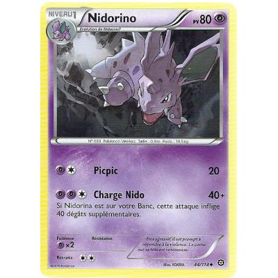 Carte Pokemon - XY11- Offensive vapeur -Nidorino - PV 80 - 44/114 - Peu Commune - VF État correct - Asmodee reconditionné disponible sur Fnac
