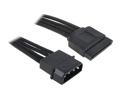 BitFenix - Adaptateur Alim Molex SATA - 1M(4p)/1F(SATA) - 45cm - Gaine Noire
