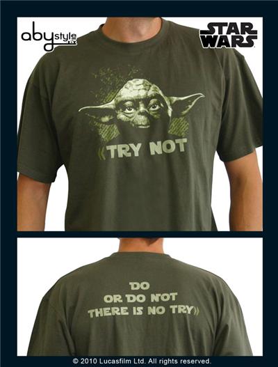 t-shirt star wars kaki yoda taille s