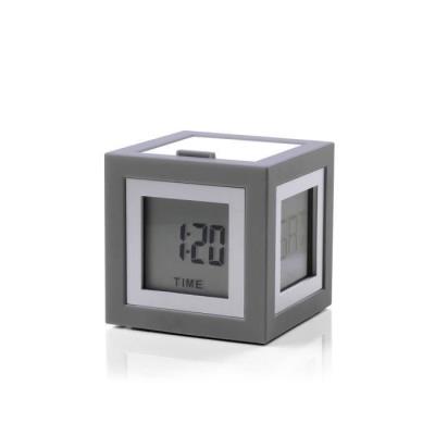 Réveil 4 écrans électroluminescent gris Cubissimo