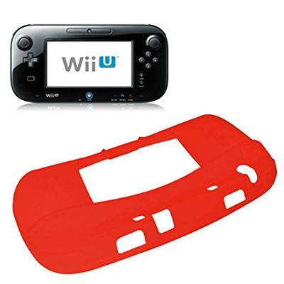 Housse étui protection silicone pour Nintendo Wii U - Anti choc / rayures - Rouge - Straße Game ®