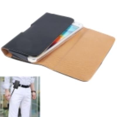 Galaxy S5 I9600 : Coque Housse de Protection en Cuir (PU) Noir avec Clip Ceinture