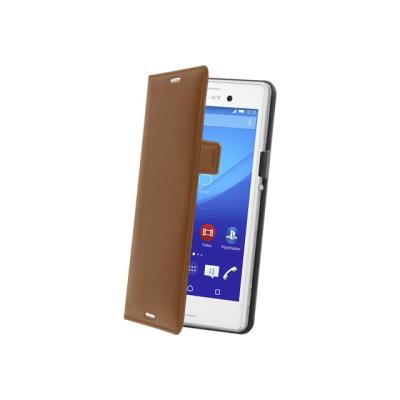 Muvit MFX slim folio - Flip cover voor mobiele telefoon - bruin - voor Sony XPERIA M4 Aqua, M4 Aqua Dual