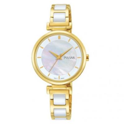 Montre PULSAR Femme modèle CLASSIQUE Blanche et Dorée - PH8272X1