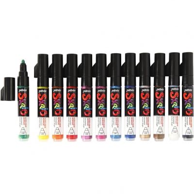 Creotime feutres peinture acrylique 11 cm 12 pièces