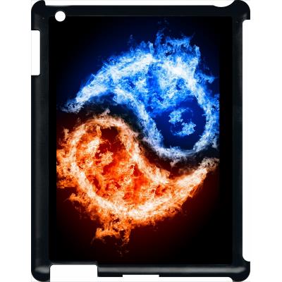 Coque pour apple ipad 3 yin yang feu et eau