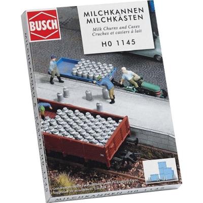 Busch environnement - bue1145 - modélisme ferroviaire - pots à lait et casier à lait