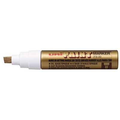 Uni Paint Marker PX30 OR Marqueur Peinture à l'huile Pointe Biseautée 4,0/8,5 mm Or Lot de 6
