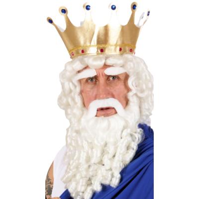 Perruque Dieu de l'Olympe avec barbe moustache et cache-sourcils