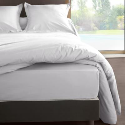 Drap housse percale Méline 2 LABELISSIM 160 x 200 cm Gris Perle