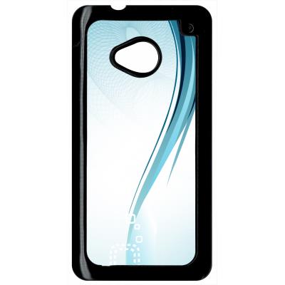 Coque HTC m7 forme bleu arrondi