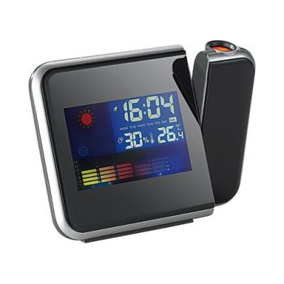 Réveil à projection avec thermomètre et hygromètre