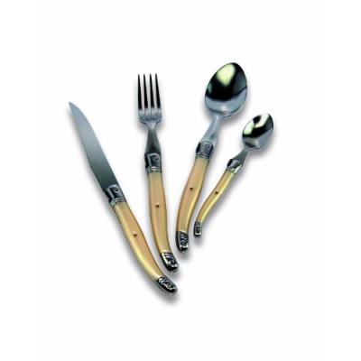 Laguiole Production 400052 Ménagère 24 Pièces Laguiole Couverts De Table Nacre Ivoire Inox
