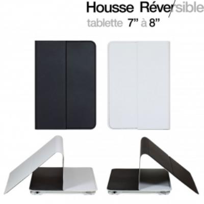 Etui Universel noir et gris réversible pour tablettes de 7 à 8 pouces