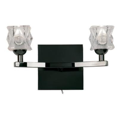 OAKS LIGHTING KANE APPLIQUE MURALE ABAT-JOUR VERRE CHROMÉ NOIR