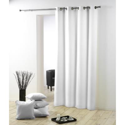 Douceur d'intérieur 1603527 rideau oeillets en polyester/métal blanc 280 x 140 cm