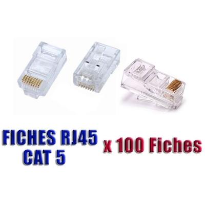 Boite de 100 Fiches RJ45 Prises à Sertir - Non Blindées