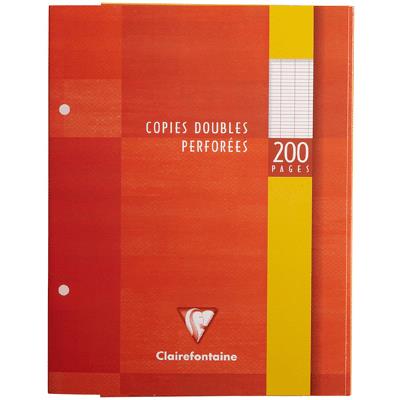 Clairefontaine - Copie Double Blanche 17x22 Seyes 90g Perforee - Etui 50
