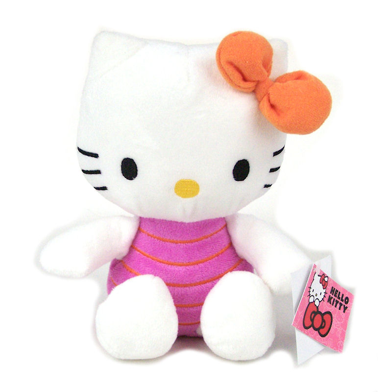 Sanrio - Hello Kitty - Peluche douce Kitty 20cm - N?ud Orange
