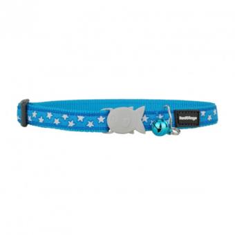 Red dingo - collier design pour chat (8 couleurs) - stars turquoise - 1