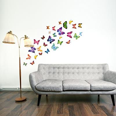 Walplus 21 jolis autocollants motif papillon pour chambre d'enfant