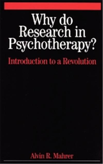 Why Do Research In Psychotherapy?