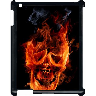 Coque pour apple ipad 3 crane en feu fire skull