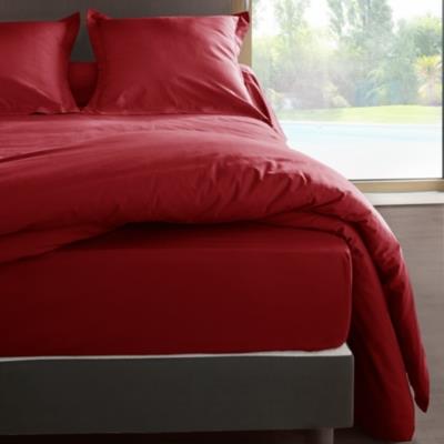 Drap housse percale Méline 2 LABELISSIM 160 x 200 cm Rouge rubis