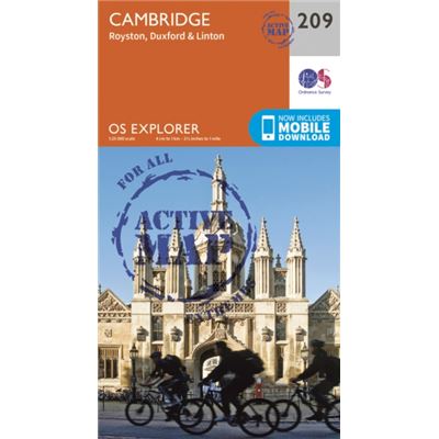 Os Explorer Map Active (209) Cambridge, Royston, Duxford & Linton (Os Explorer Active Map) (Map)