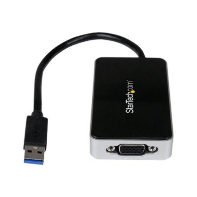 StarTech.com USB 3.0-naar-VGA externe videokaart Multi Monitor-adapter met 1-poorts USB-hub - 1920x1200 externe video-adapter - T5-302 - 16 MB - zwart