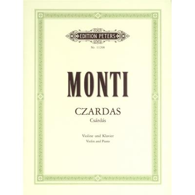 Partitions classique EDITION PETERS MONTI VITTORIO - CZARDAS - VIOLIN AND PIANO Violon