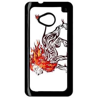 Coque HTC m7 lion en feu