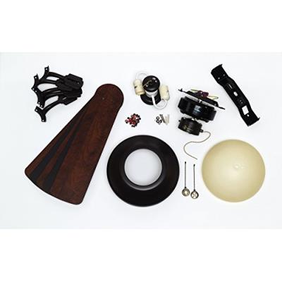WESTINGHOUSE 7215440 VENTILATEUR DE PLAFOND EVERETT AVEC LAMPE EN VERRE SCAVO POUR 2 AMPOULES E27 60 W, MODE ÉTÉ-HIVER ESPRESSO