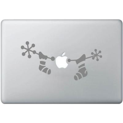 Pick and Stick Sticker Mural Hanging chaussettes pour cadeaux de Noël für iPad / MacBook - 10,5 x 21,5 cm, Noir
