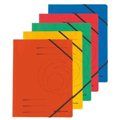 Herlitz - 5 x chemise asyorga, a4, carton colorspan, marron avec 2 élastiques 11159662
