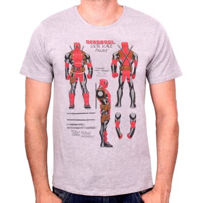 Tshirt EXCLU Deadpool Marvel - Sixth Scale - Gris-chiné - S