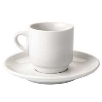 lot de 12 paires tasses café empilables porcelaine ø55 x h60 mm. 9cl - 1