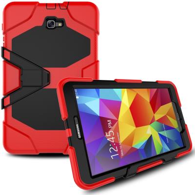Coque siliconne Military Duty pour Samsung Galaxy TAB A 10.1 (2016) T580 T585 - Rouge